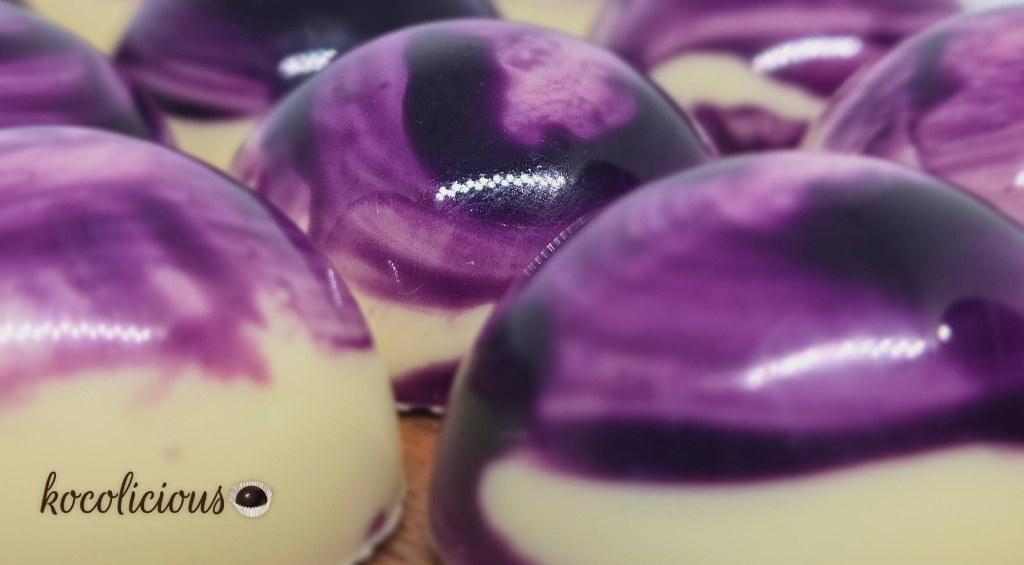 The purple monster white chocolates