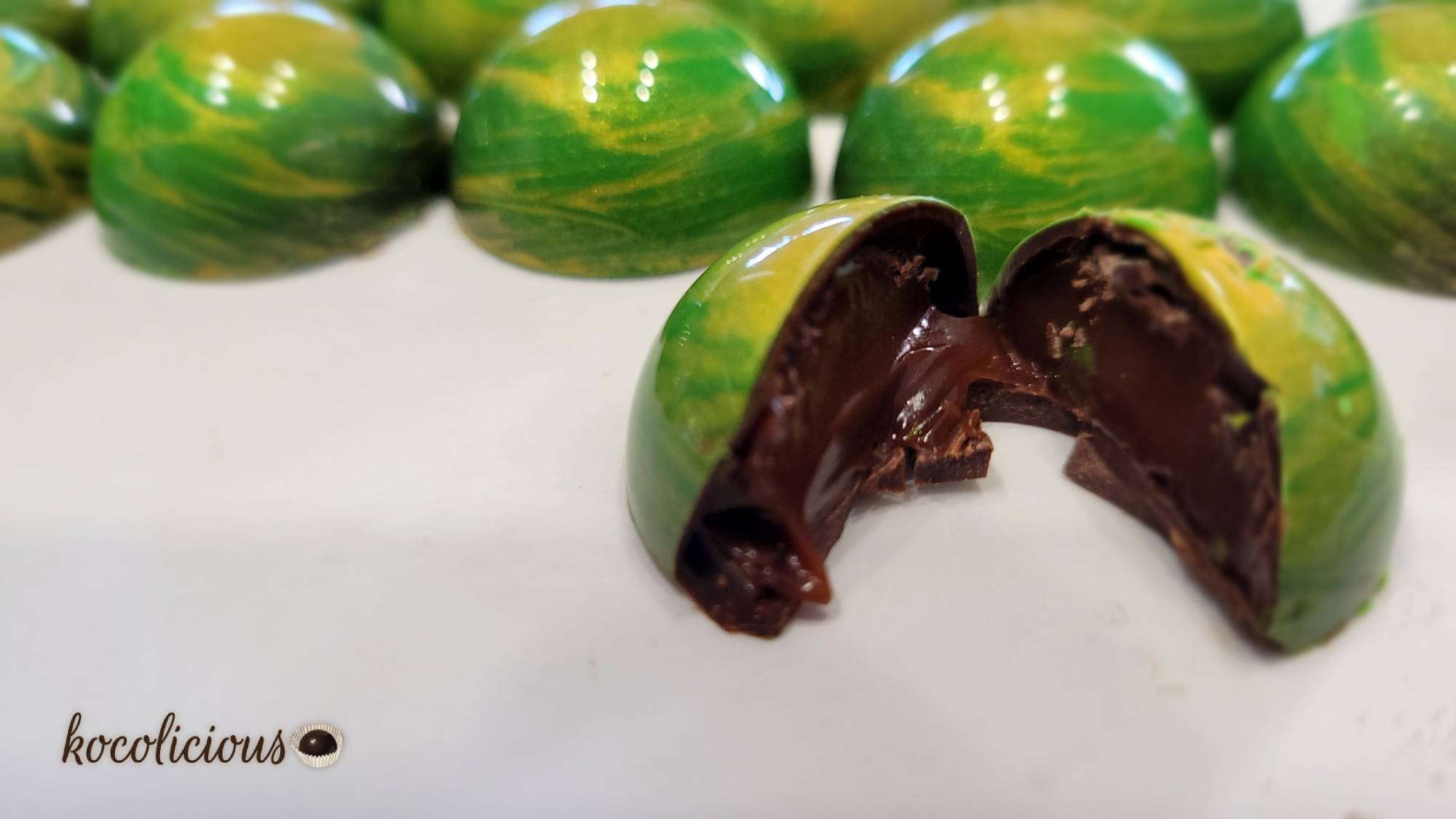 Irish green dripping chocolates